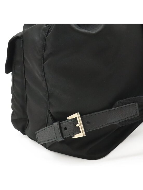 Prada Triangle Logo Backpack Nylon Leather Nero Black Silver main image 5